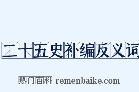 二十五史补编反义词是什么意思的图片
